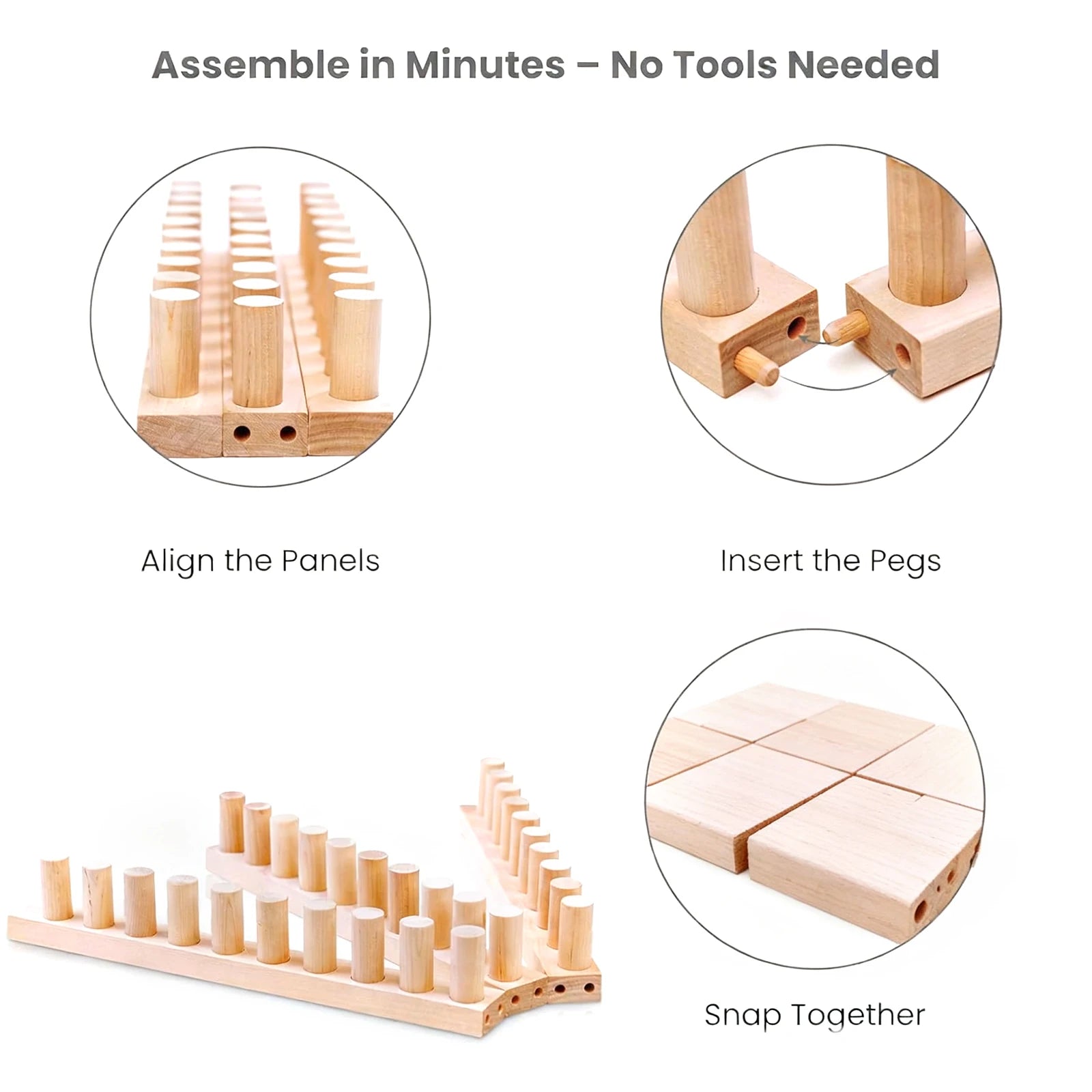 Adjustable Wooden Loom Frame Knitting Kit for DIY Blankets