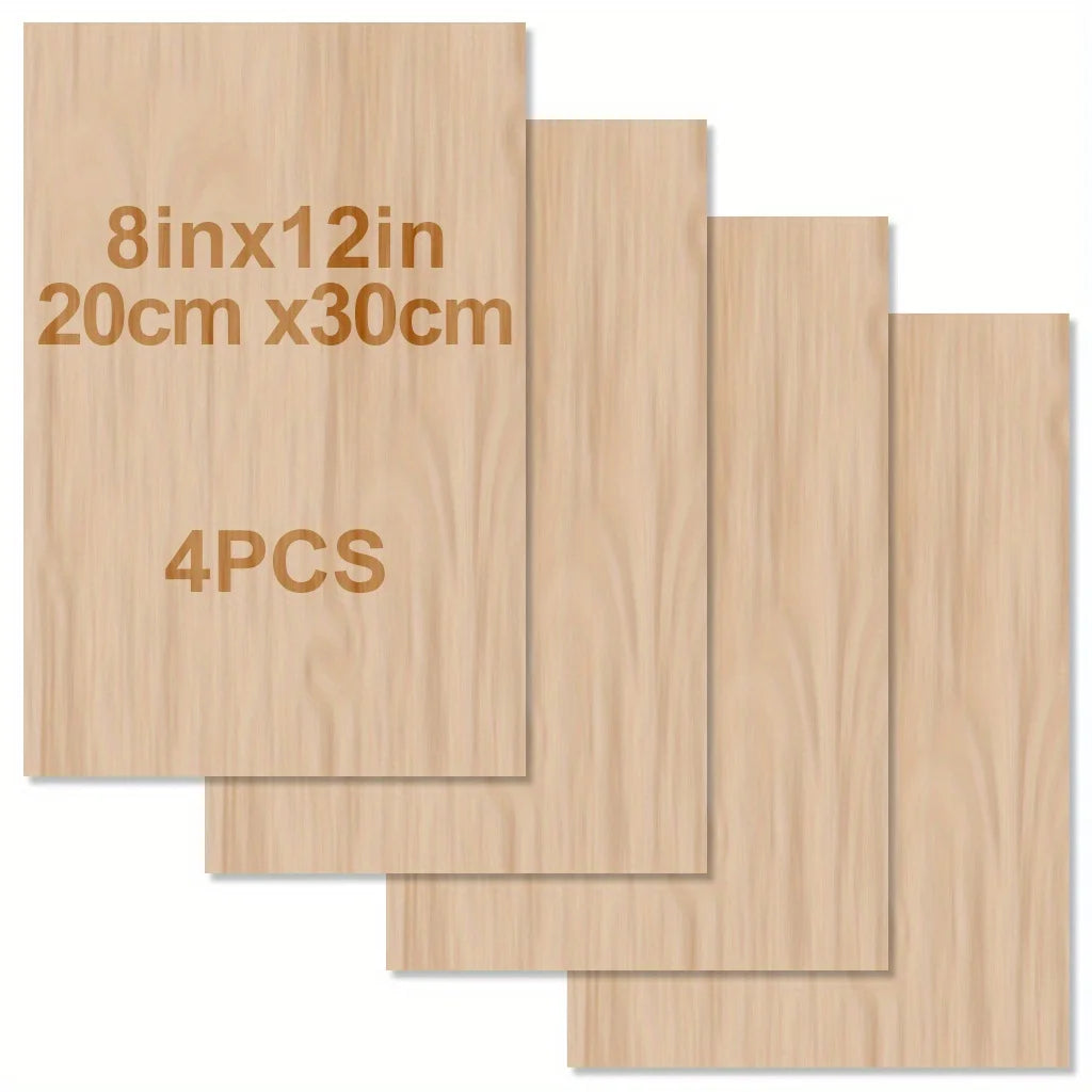 Plywood Craft Panels – 4–48pcs Laser-Cut Wood Sheets
