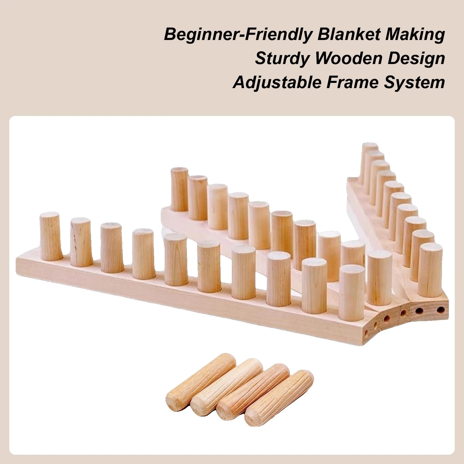 Adjustable Wooden Loom Frame Knitting Kit for DIY Blankets
