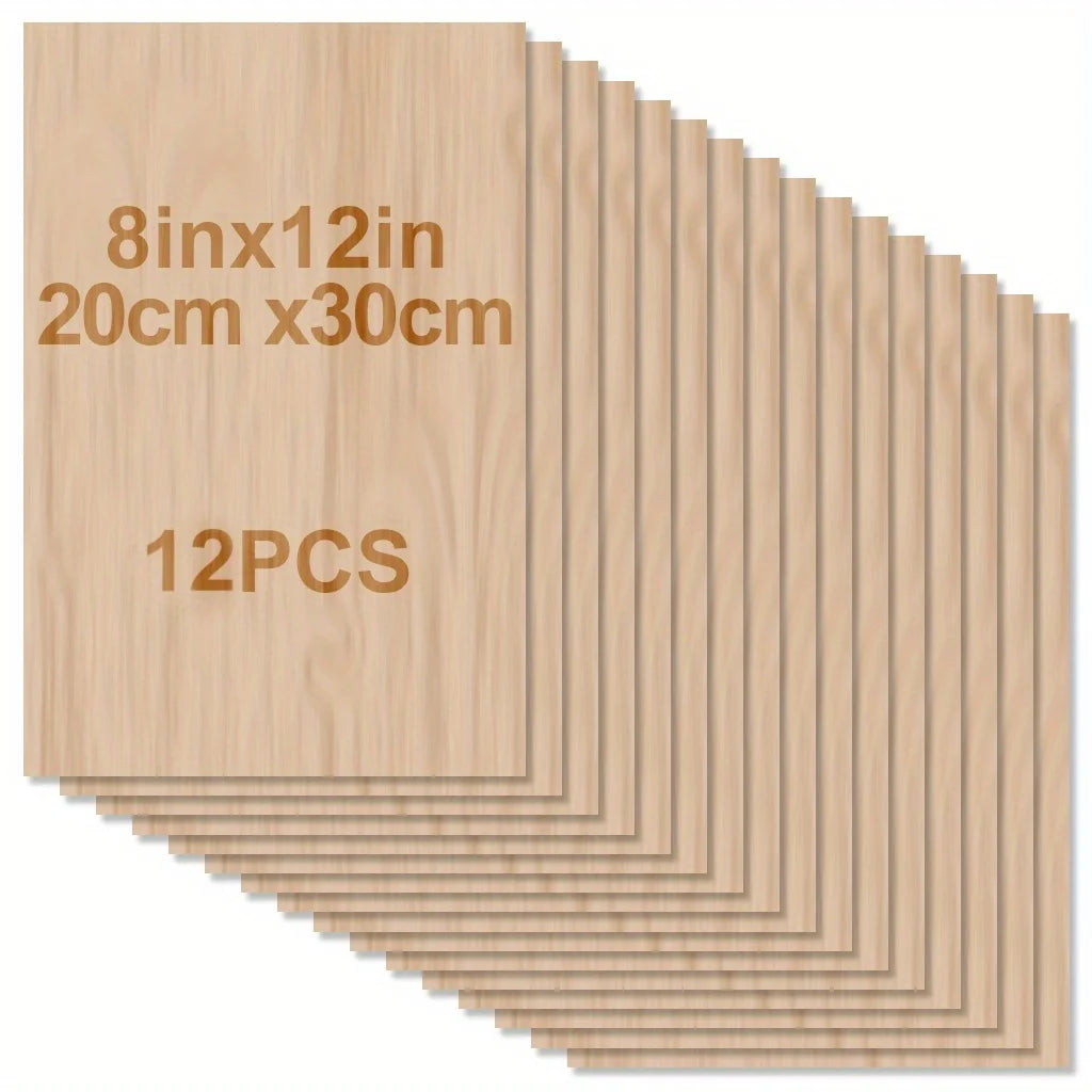 Plywood Craft Panels – 4–48pcs Laser-Cut Wood Sheets