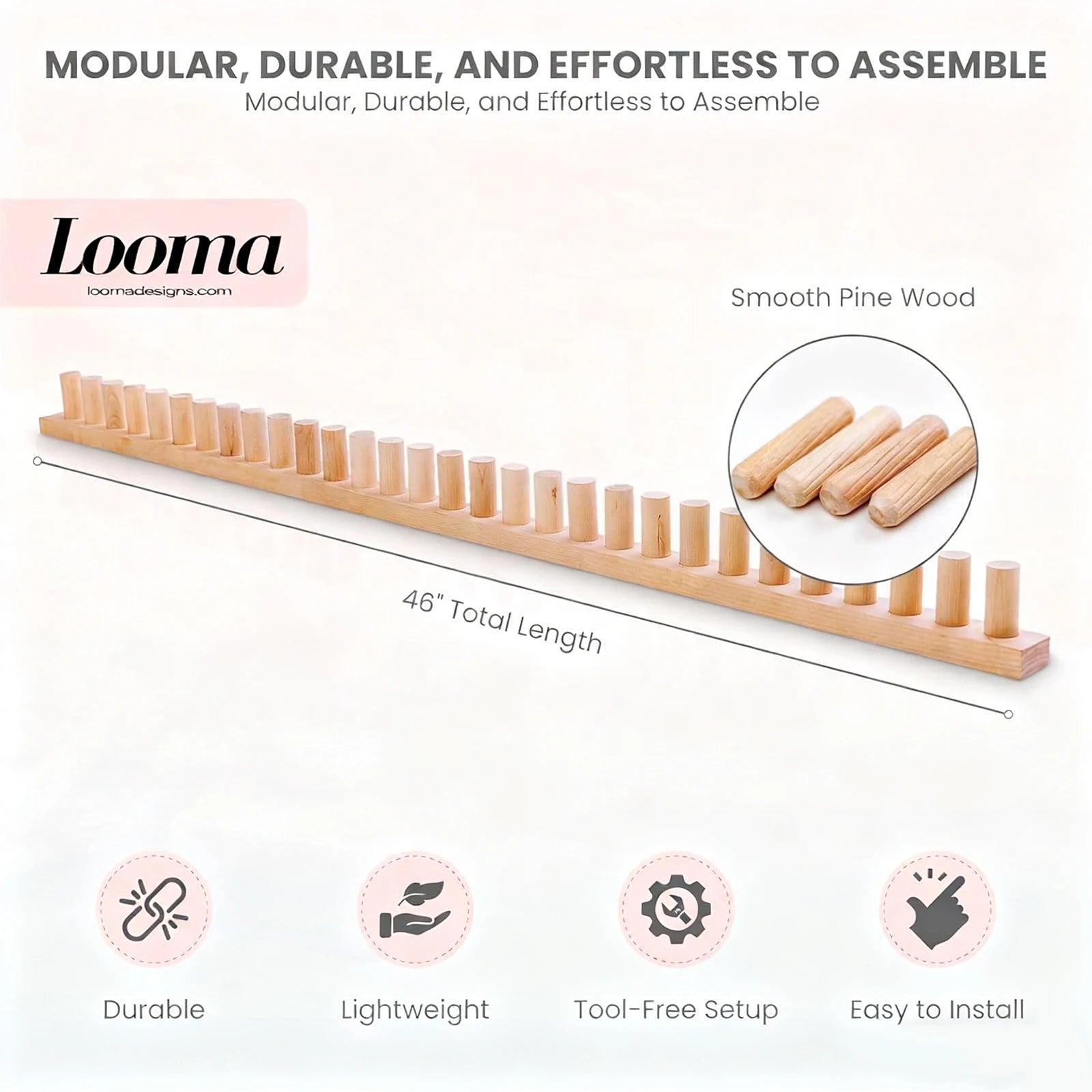 Adjustable Wooden Loom Frame Knitting Kit for DIY Blankets