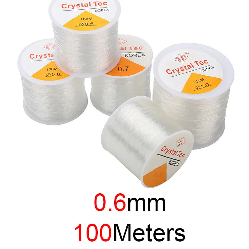 Crystal Beading Stretch Cord – 100m Elastic String for DIY Jewelry (0.5–1mm)