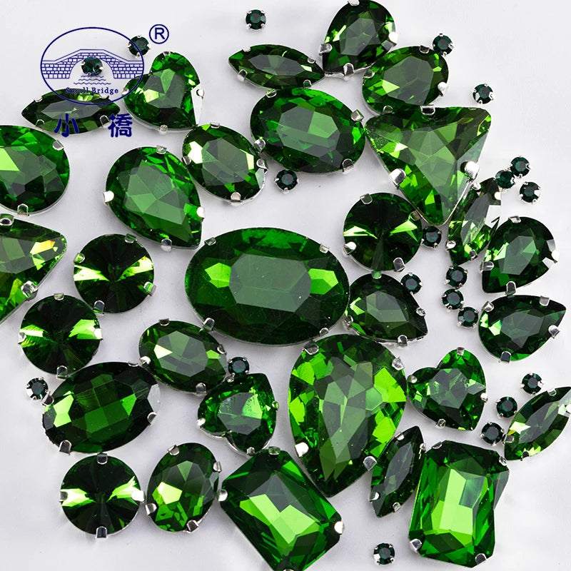 Glitter Mixed Shape Pink Glass Rhinestones – 50pcs Flatback Sew-On Craft Gems