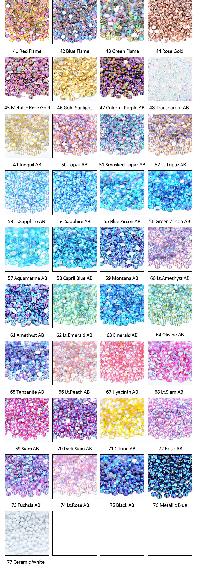Clear AB Glass Rhinestones Set – 14,400PCS Flatback Crystals (SS6/SS12/SS20)