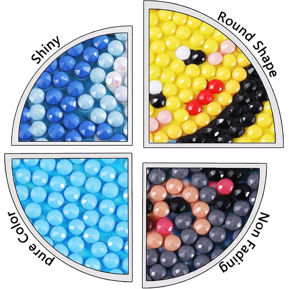 Pokémon Diamond Painting Stickers & Cartoon Crystal Art Craft Set