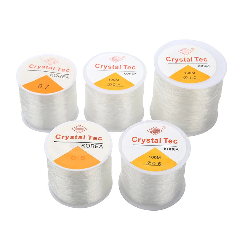 Crystal Beading Stretch Cord – 100m Elastic String for DIY Jewelry (0.5–1mm)