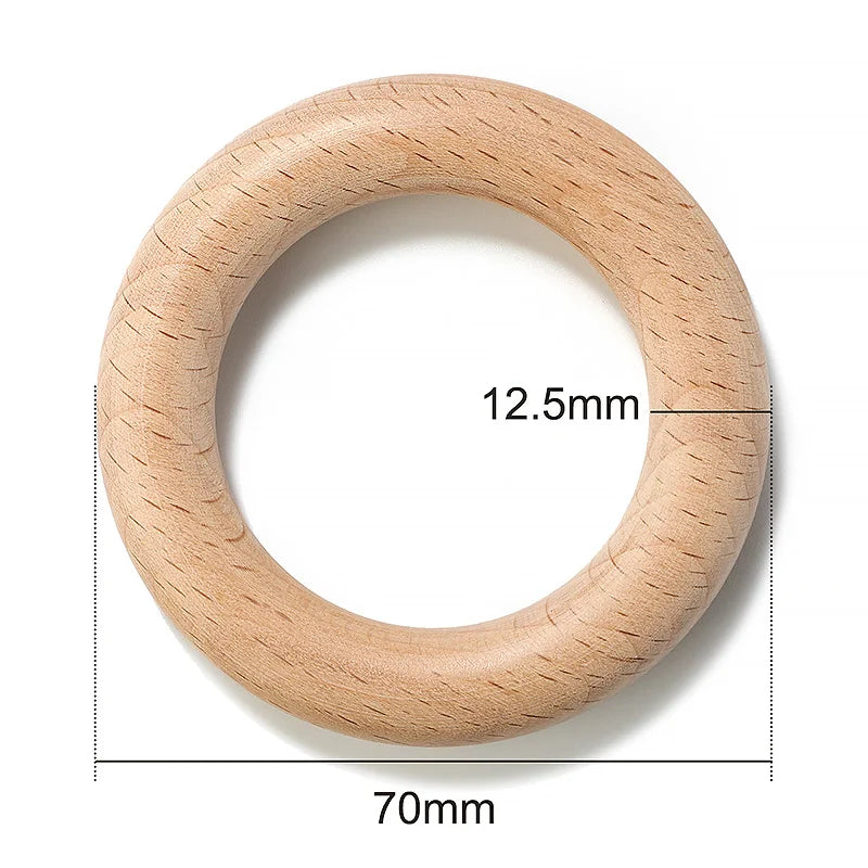 TYRY.HU Wooden Round Beads – 20–100 PCS for Jewelry Making