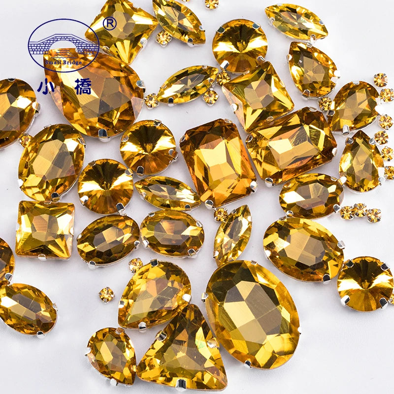 Glitter Mixed Shape Pink Glass Rhinestones – 50pcs Flatback Sew-On Craft Gems