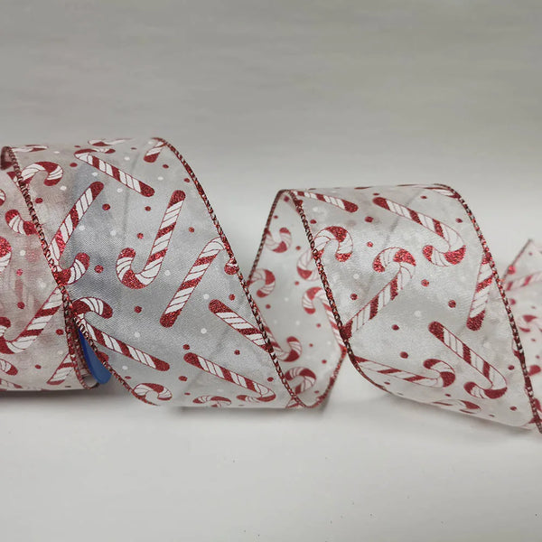 63mm x 25yd Christmas Snowman Satin Ribbon – Wired Edge