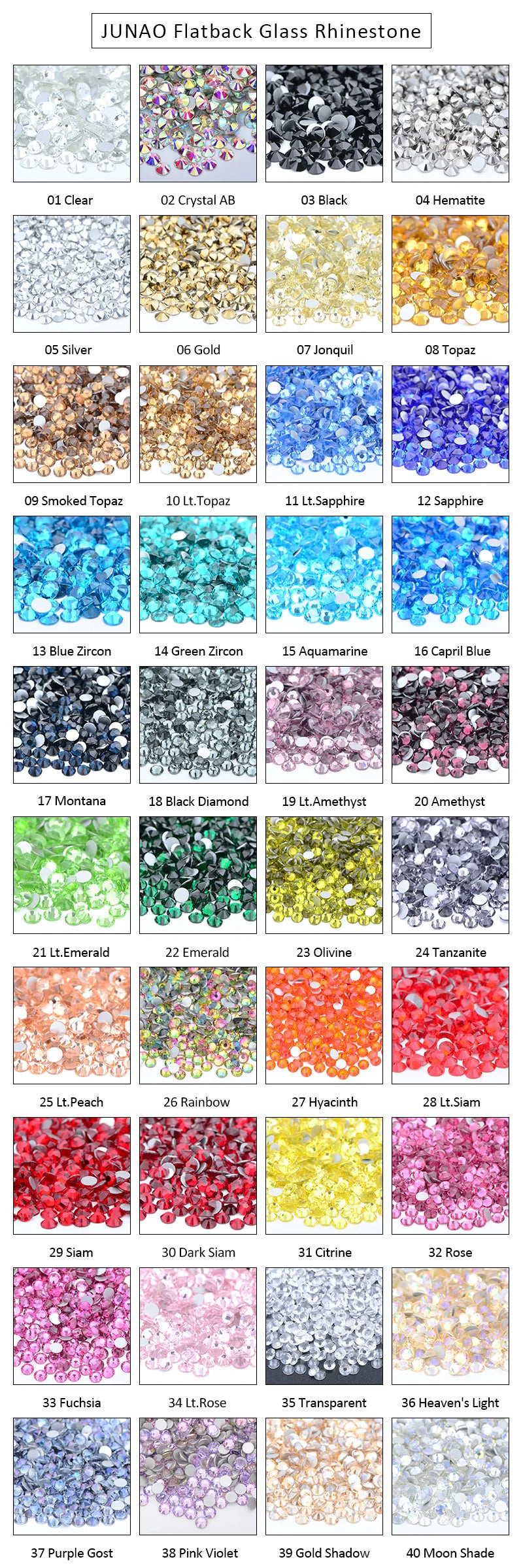 Clear AB Glass Rhinestones Set – 14,400PCS Flatback Crystals (SS6/SS12/SS20)