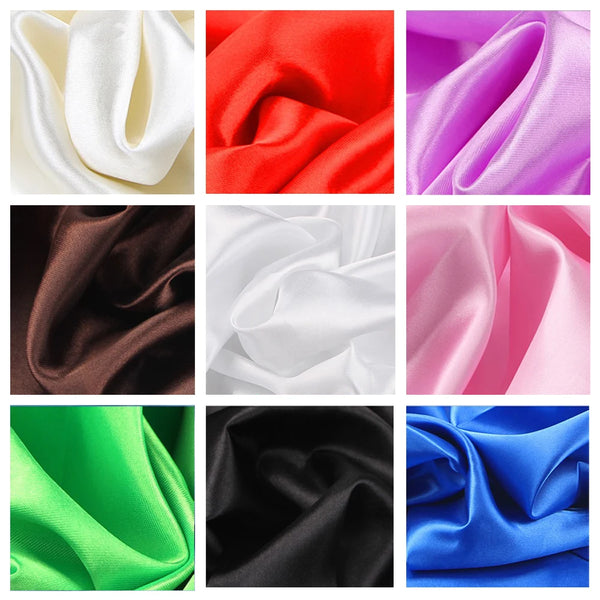 “34 Color Soft Satin Fabric Wedding Party Decoration Box Lining DIY Clothing Sewing Background Accessories”
