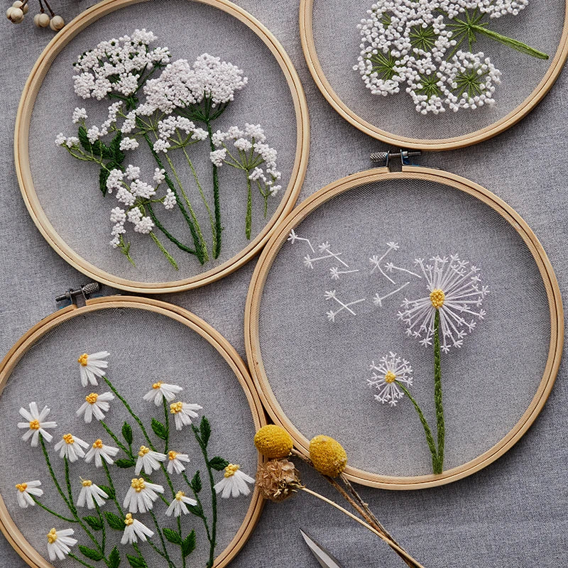 DIY Floral Embroidery Round Cross Stitch Kit