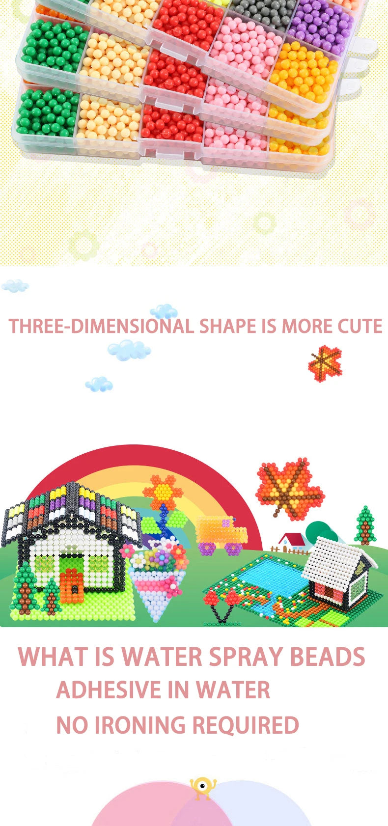 Magic Water Fuse Beads Set – DIY Sticky Beads Craft Kit