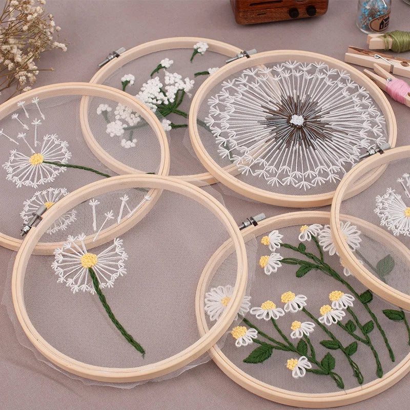DIY Floral Embroidery Round Cross Stitch Kit