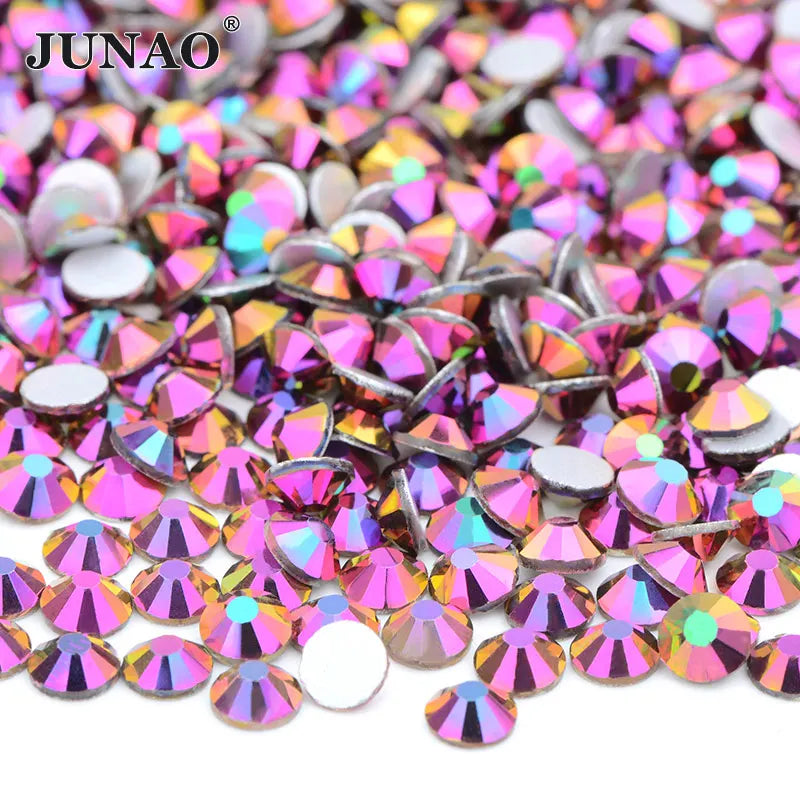 Clear AB Glass Rhinestones Set – 14,400PCS Flatback Crystals (SS6/SS12/SS20)