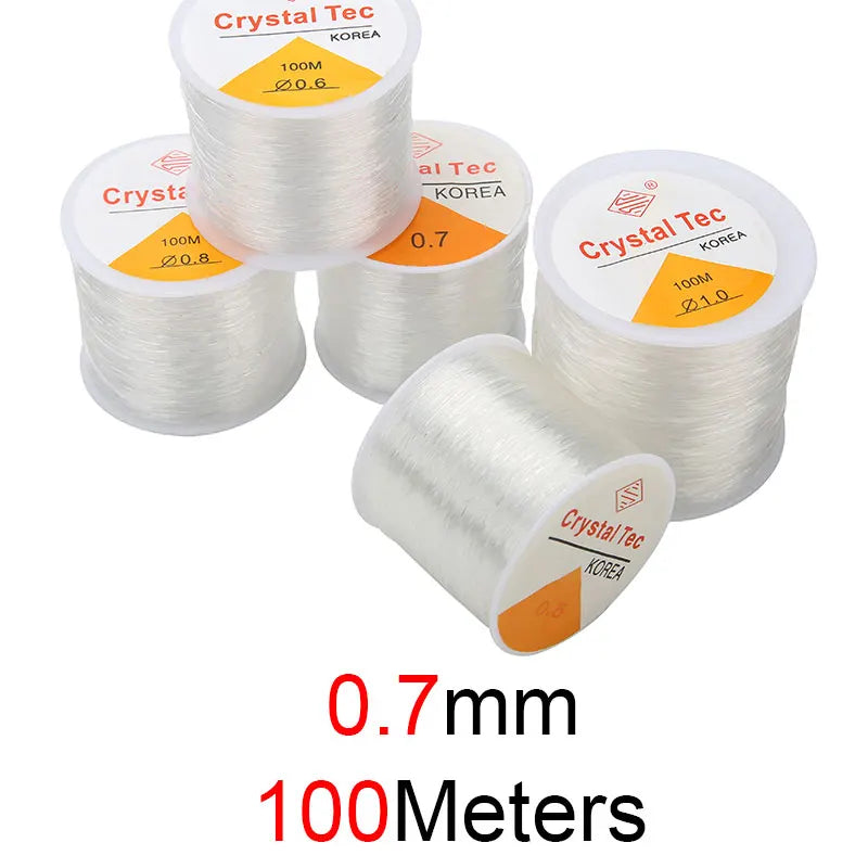 Crystal Beading Stretch Cord – 100m Elastic String for DIY Jewelry (0.5–1mm)
