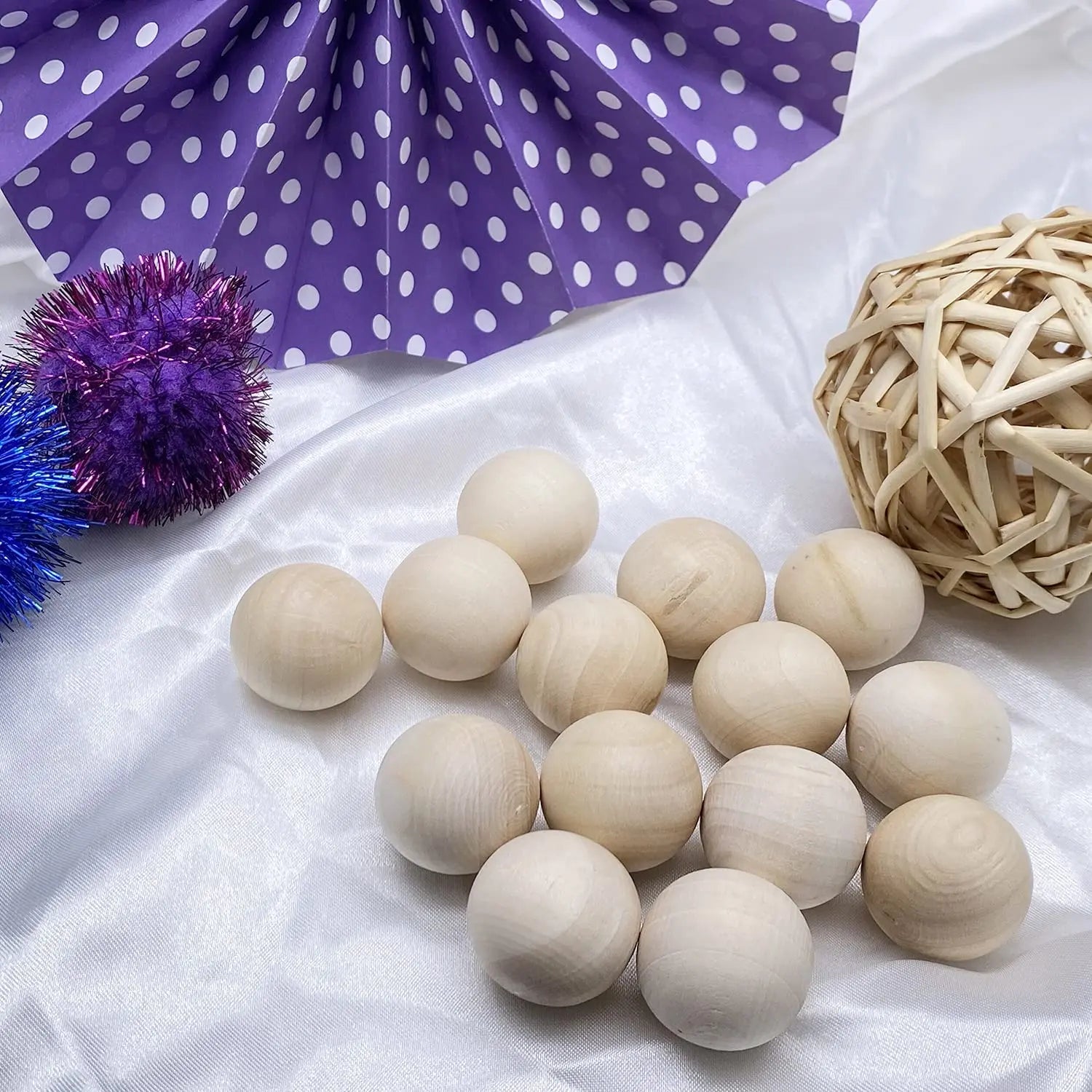 Hardwood Balls 15–40mm – Natural Unfinished Wooden Balls (1–20pcs)