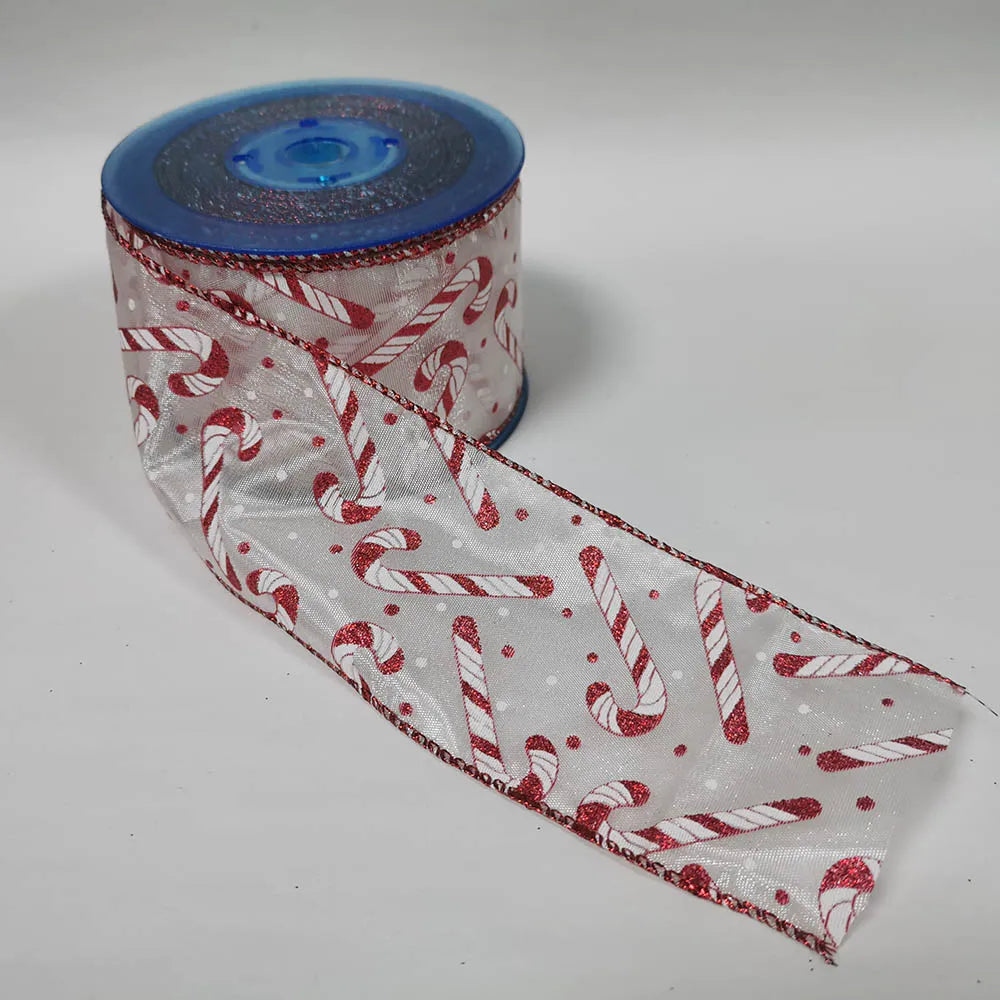 63mm x 25yd Christmas Snowman Satin Ribbon – Wired Edge