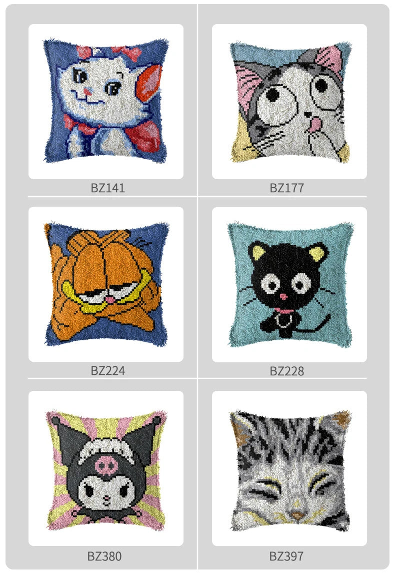 Cats Latch Hook Kit – DIY Carpet, Pillow & Cushion Craft Set