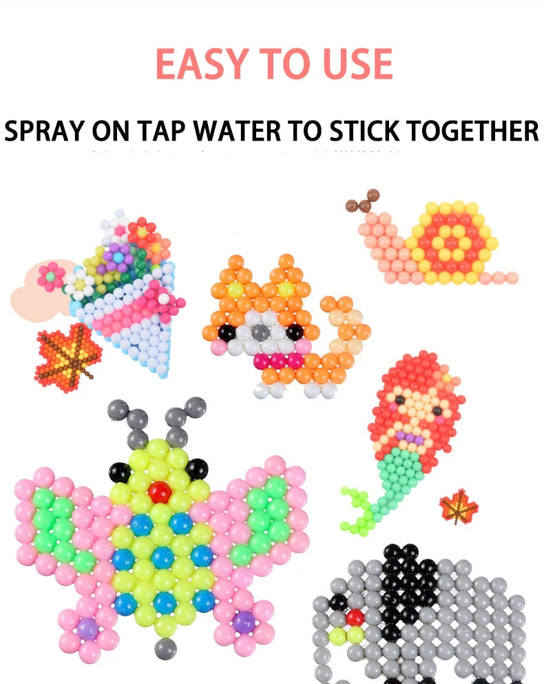 Magic Water Fuse Beads Set – DIY Sticky Beads Craft Kit