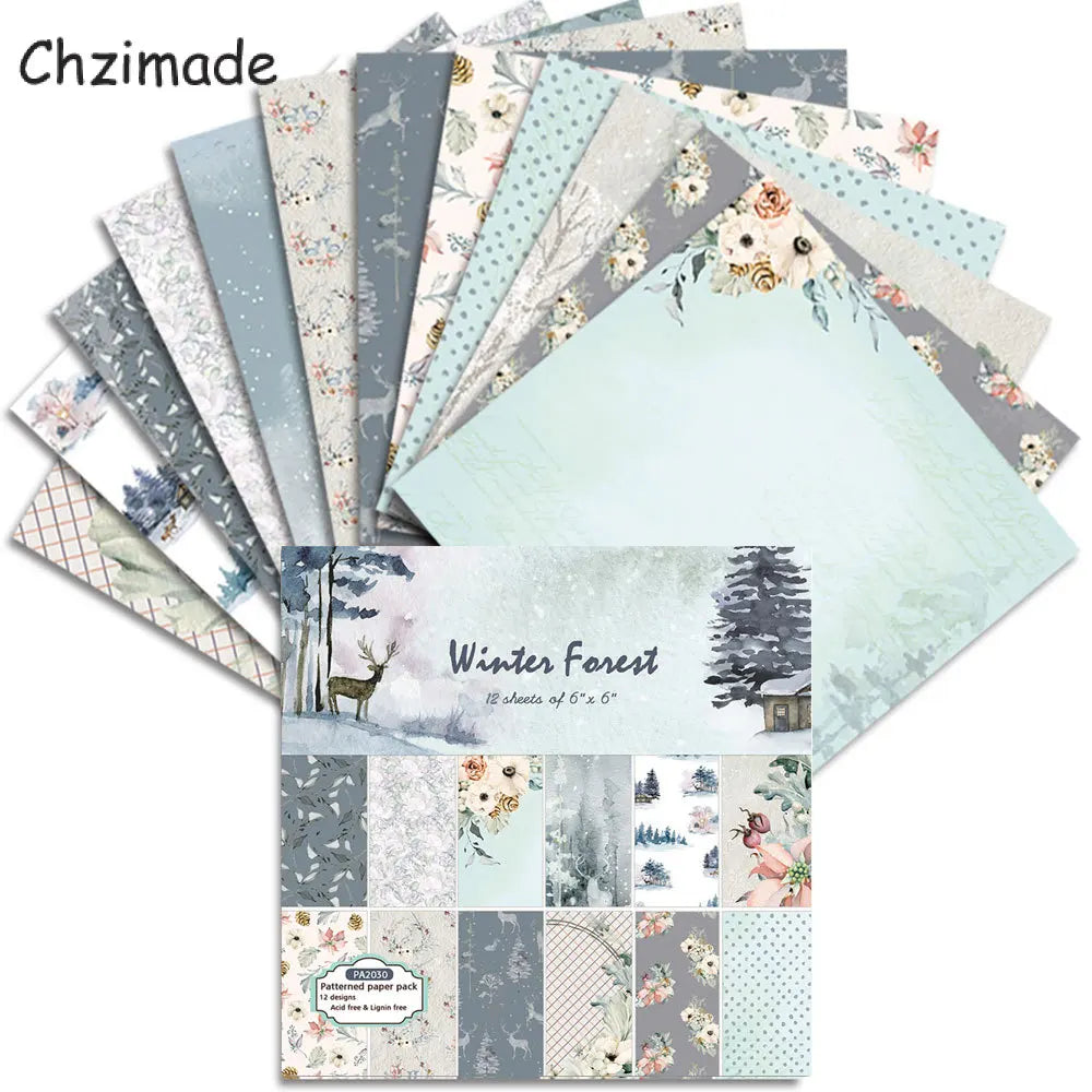 Vintage Flower Paper Pad – 12 Sheets 6x6" Scrapbooking & Card Making Set