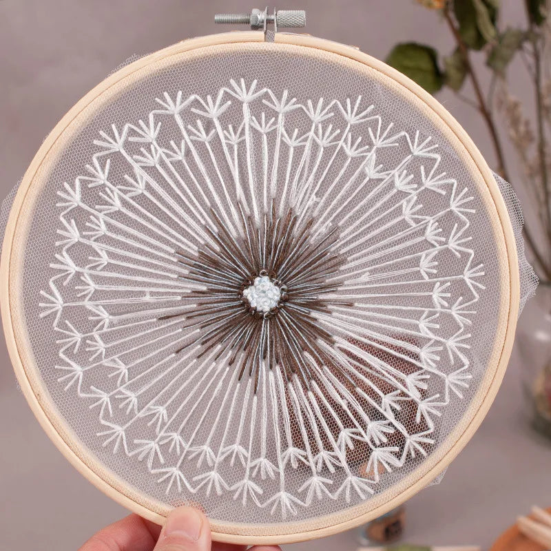 DIY Floral Embroidery Round Cross Stitch Kit