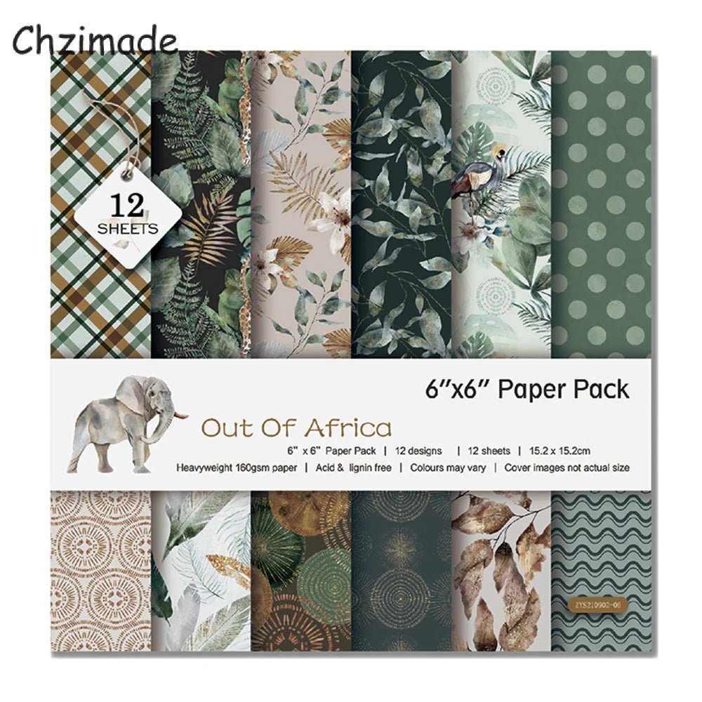 Vintage Flower Paper Pad – 12 Sheets 6x6" Scrapbooking & Card Making Set