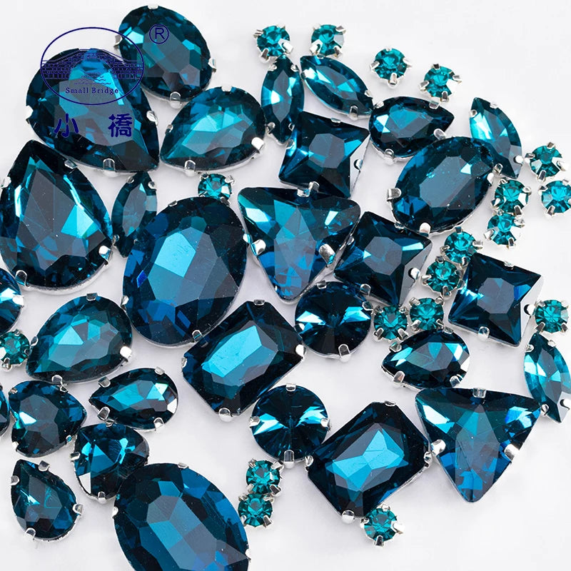 Glitter Mixed Shape Pink Glass Rhinestones – 50pcs Flatback Sew-On Craft Gems