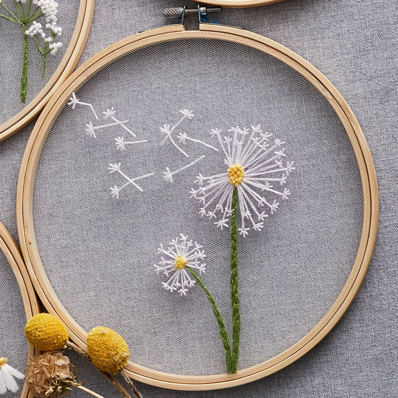 DIY Floral Embroidery Round Cross Stitch Kit