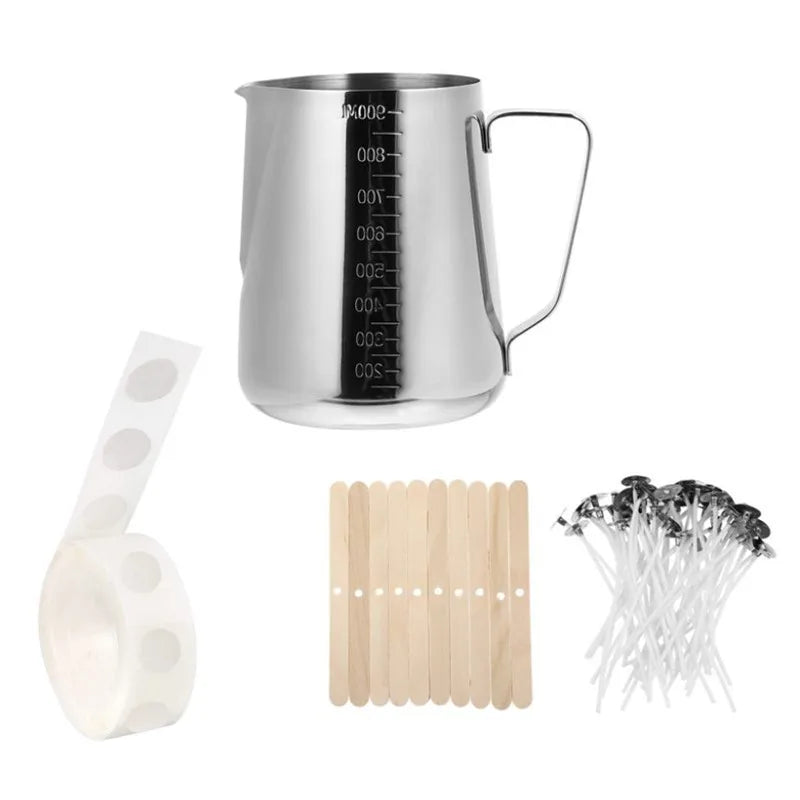 Handmade Candle Making Kit – Pouring Pot, Wicks, Fixator & Accessories for DIY Candles
