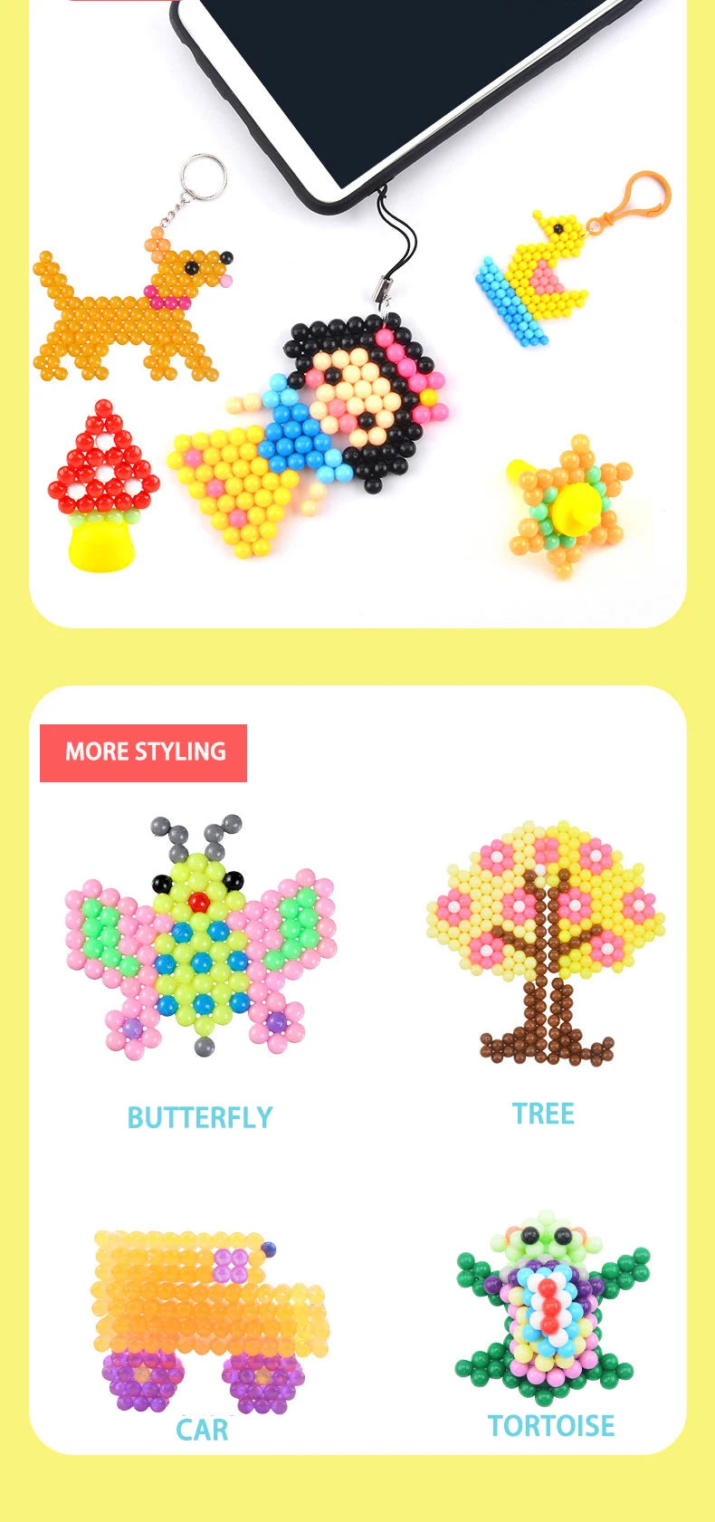 Magic Water Fuse Beads Set – DIY Sticky Beads Craft Kit