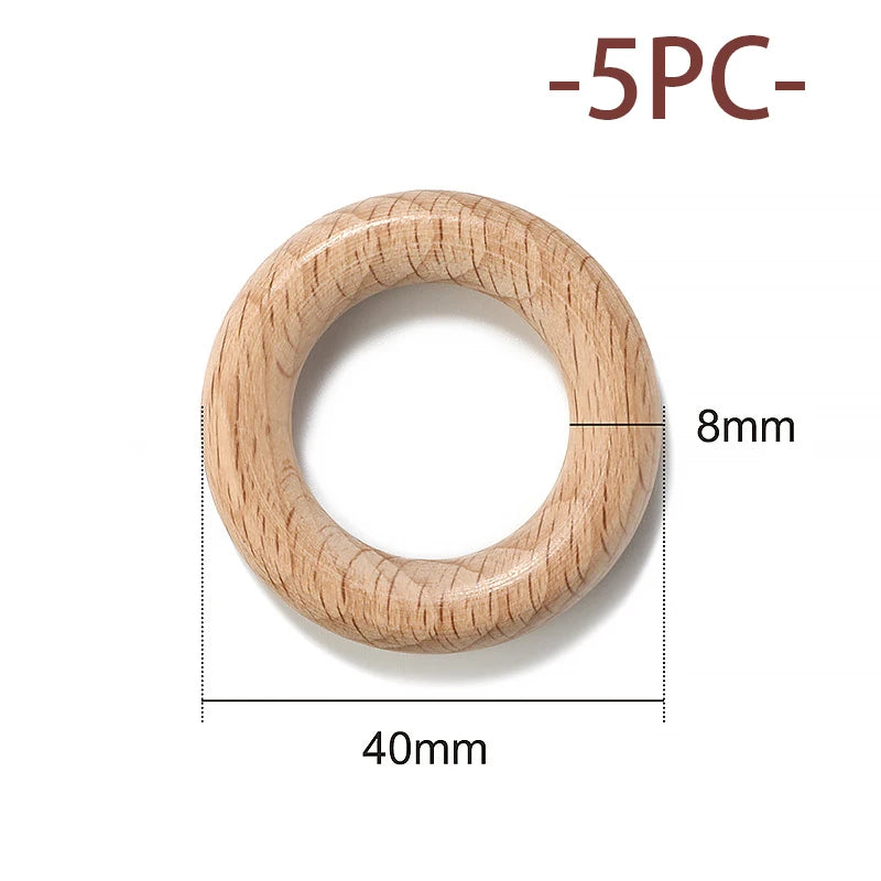 TYRY.HU Wooden Round Beads – 20–100 PCS for Jewelry Making