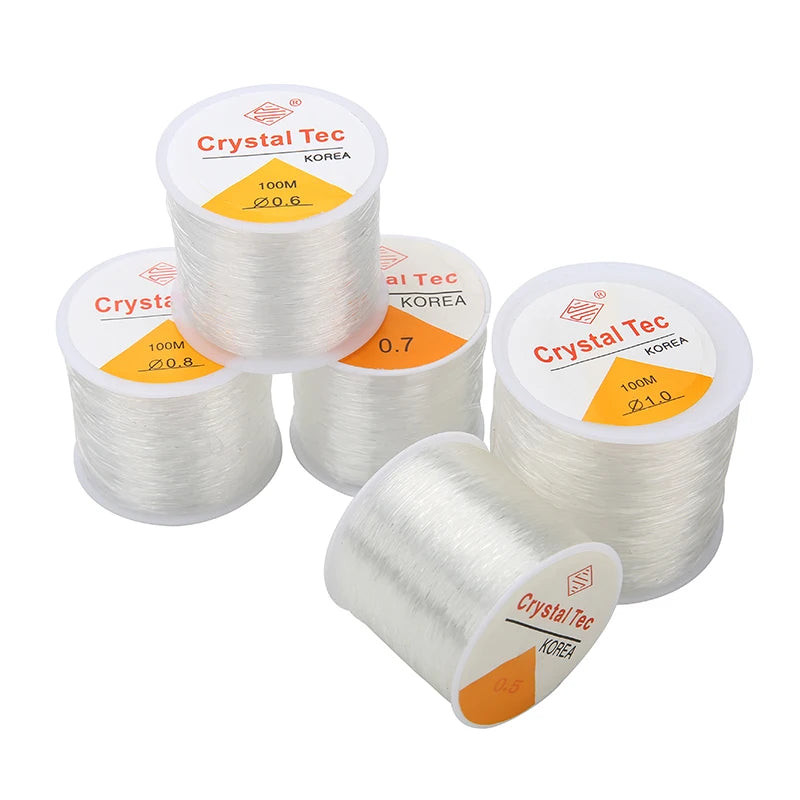 Crystal Beading Stretch Cord – 100m Elastic String for DIY Jewelry (0.5–1mm)
