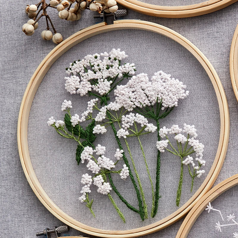 DIY Floral Embroidery Round Cross Stitch Kit