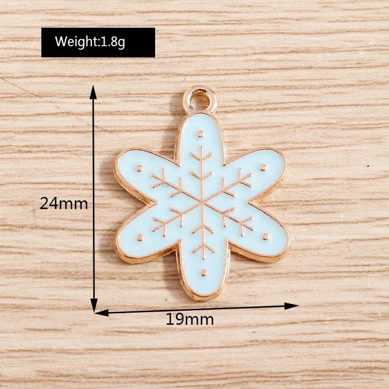 Christmas Enamel Charms – 10PCS Deer, Santa, Tree & Bell Pendants for DIY Jewelry