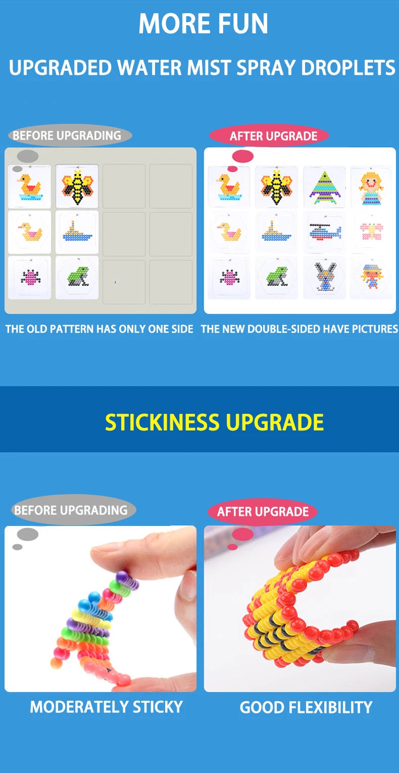 Magic Water Fuse Beads Set – DIY Sticky Beads Craft Kit