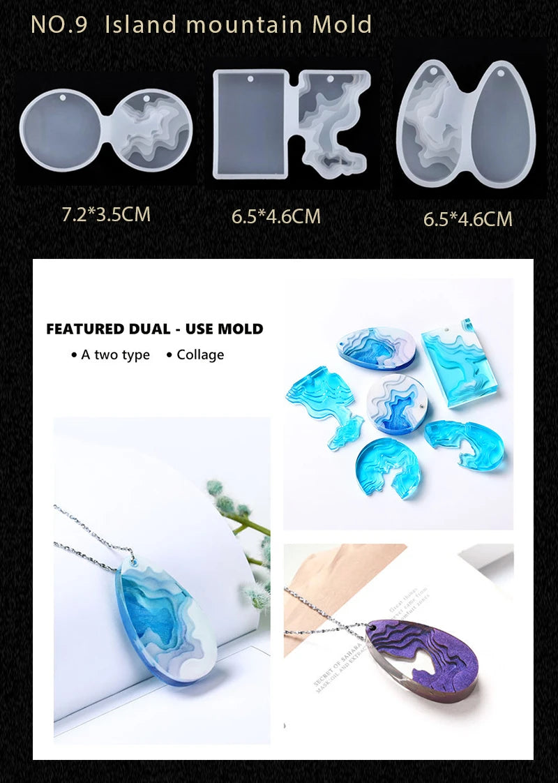 16-Style Epoxy Resin Mold Kit – Silicone Jewelry Casting Set for DIY Earrings