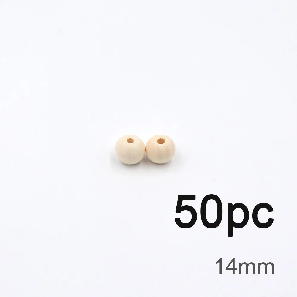 TYRY.HU Wooden Round Beads – 20–100 PCS for Jewelry Making