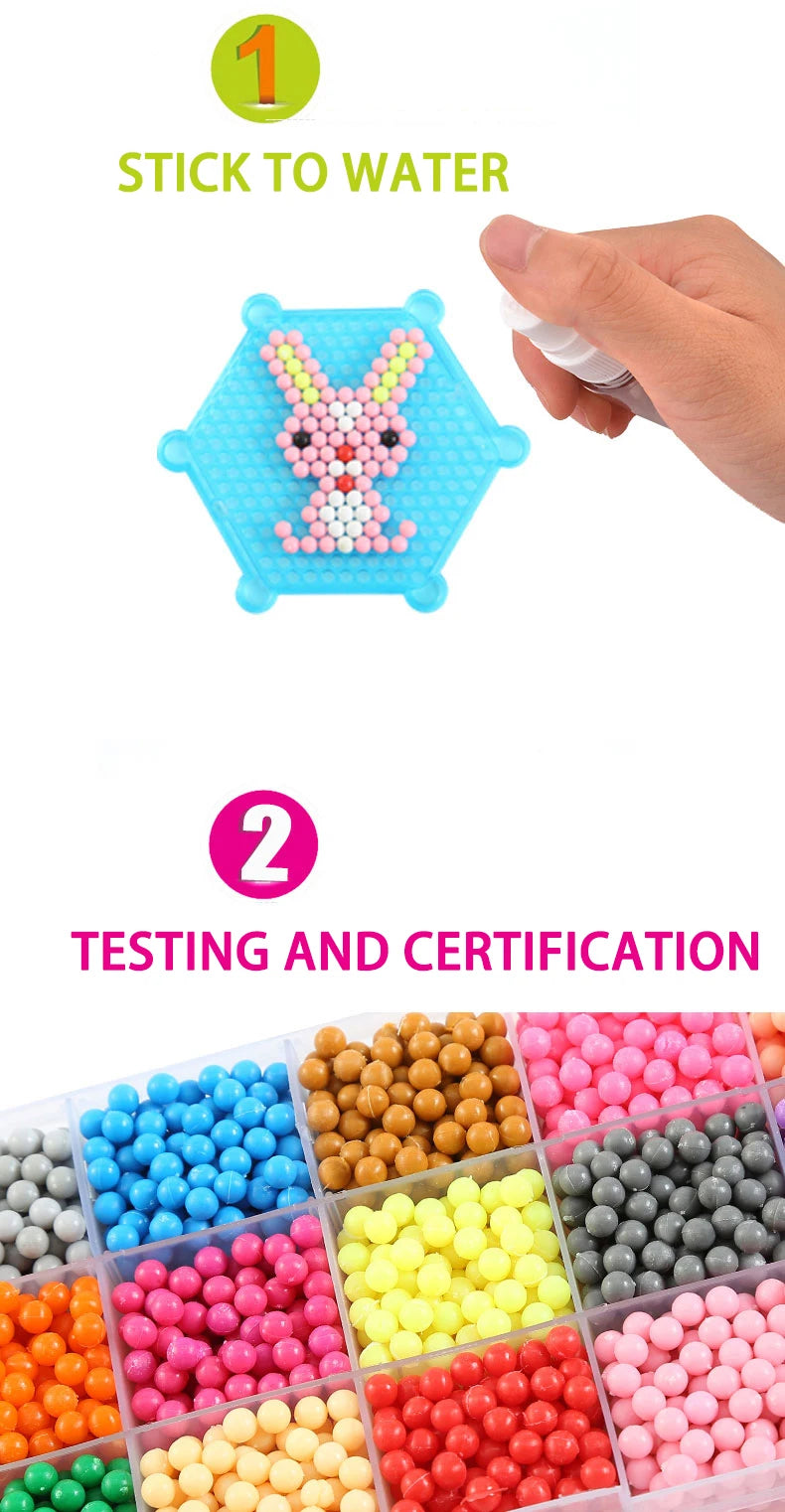 Magic Water Fuse Beads Set – DIY Sticky Beads Craft Kit