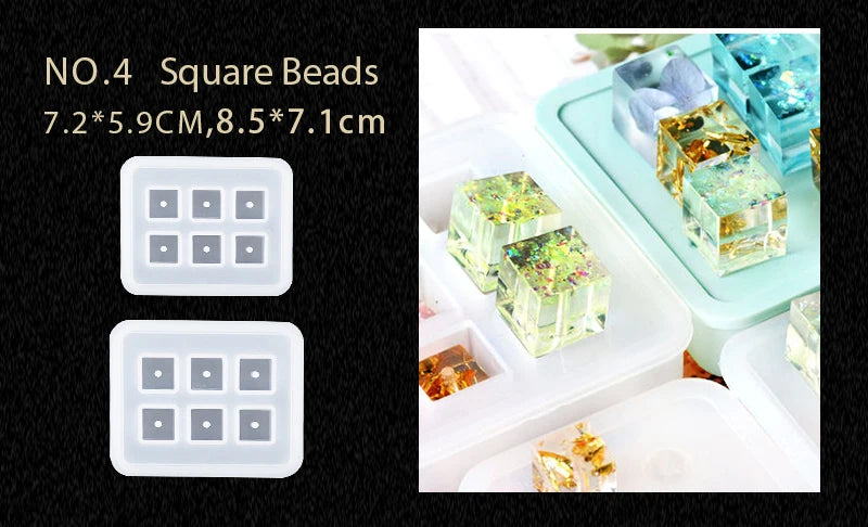 16-Style Epoxy Resin Mold Kit – Silicone Jewelry Casting Set for DIY Earrings