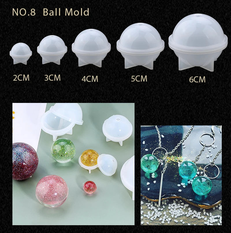 16-Style Epoxy Resin Mold Kit – Silicone Jewelry Casting Set for DIY Earrings