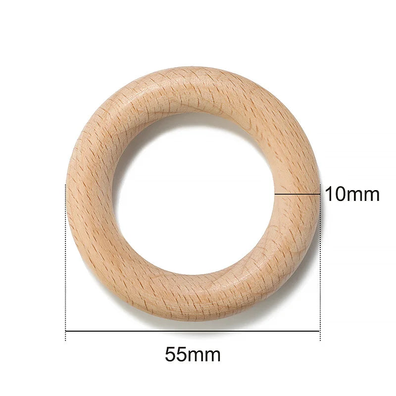 TYRY.HU Wooden Round Beads – 20–100 PCS for Jewelry Making