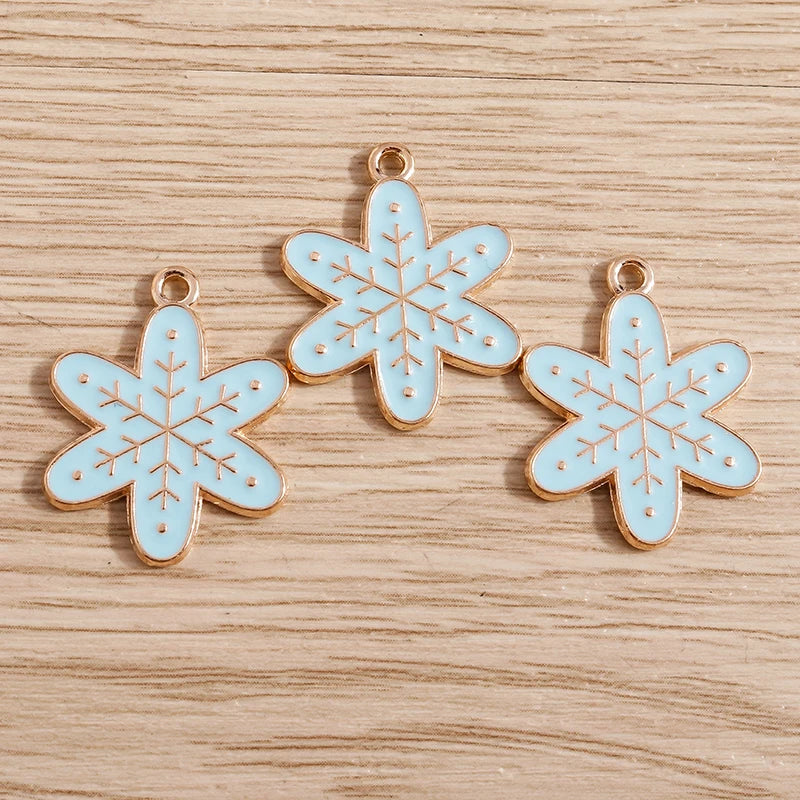 Christmas Enamel Charms – 10PCS Deer, Santa, Tree & Bell Pendants for DIY Jewelry