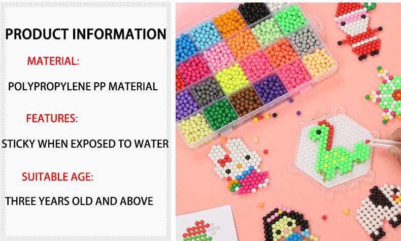 Magic Water Fuse Beads Set – DIY Sticky Beads Craft Kit
