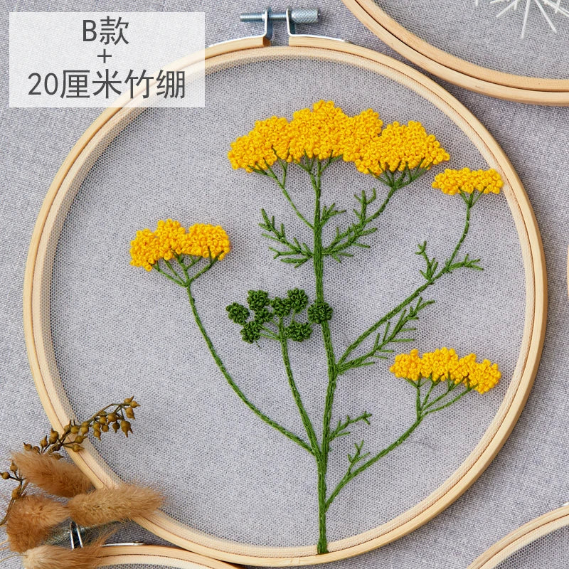 DIY Floral Embroidery Round Cross Stitch Kit