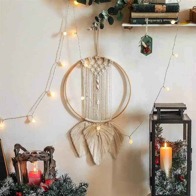Wooden Bamboo Floral Hoop Ring – DIY Wreath & Dream Catcher Frame