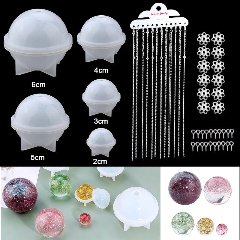 16-Style Epoxy Resin Mold Kit – Silicone Jewelry Casting Set for DIY Earrings