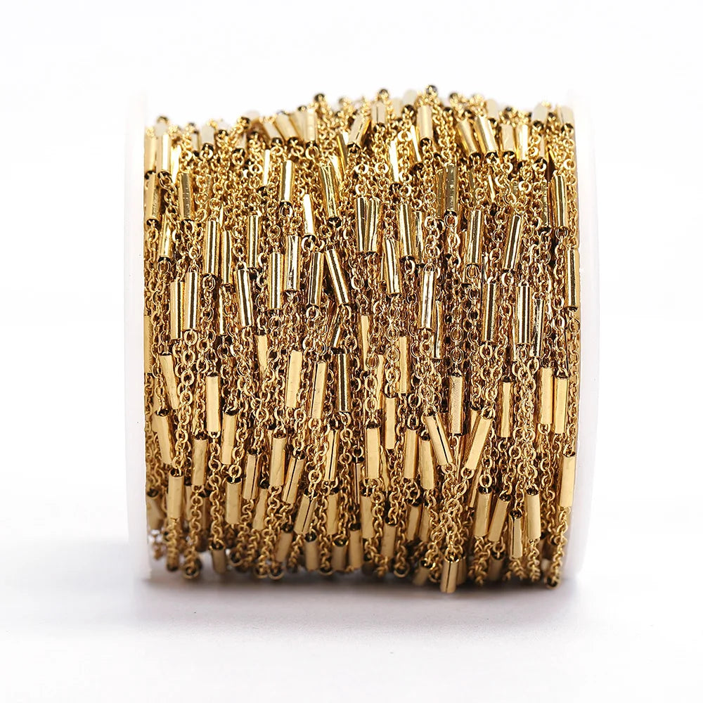 No Fade Stainless Steel Chain – 2M Gold Chain for DIY Jewelry Making