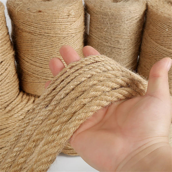 Natural Jute Rope – 1–14mm Vintage Cord for DIY Crafts & Home Décor