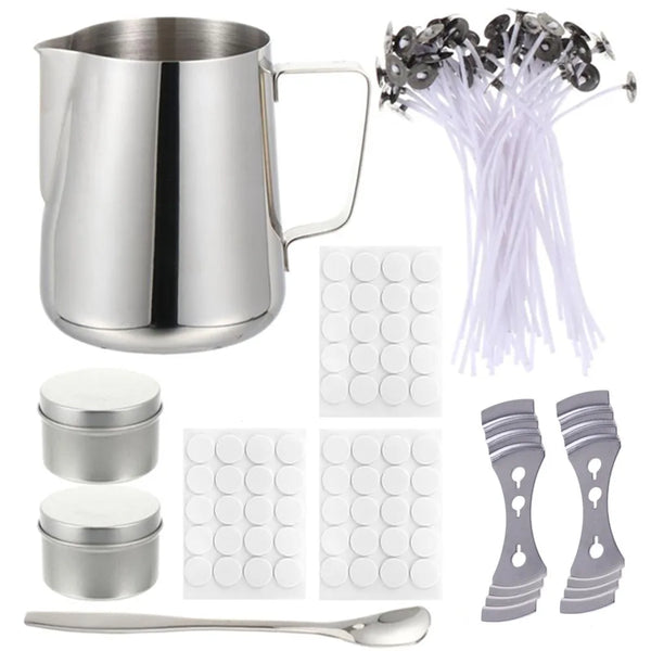 Handmade Candle Making Kit – Pouring Pot, Wicks, Fixator & Accessories for DIY Candles